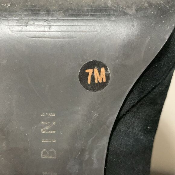 Gianni Bini Brenda Black Suede Rhinestone Platform Pumps Size 7 - Picture 7 of 8